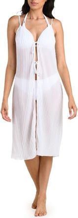 La Blanca Sunbeams Open Tie Front Cover-Up in White at Nordstrom, Size X-Large