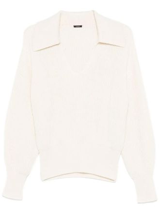 Joseph Open Neck Wool and Cashmere Sweater with Wide Collar