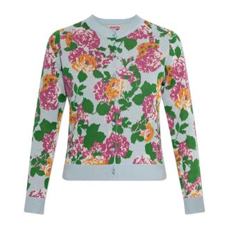 Kenzo Cardigans, female, Multicolor, Size: S Floral Embellished Cardigan