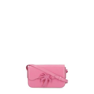 Palm Angels Tassen, Dames, Roze, ONE Size, Leer, Glad Leren Schoudertas