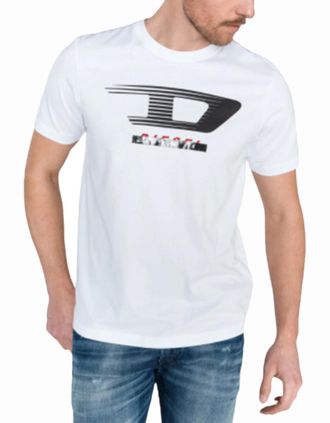 Diesel Mens DIESEL T JUST Y4 Mens T Shirt Short Sleeve Tee Crew Neck Casual Summer White Top - Size: 42