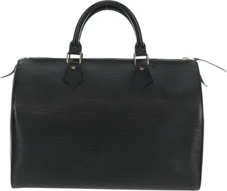 Louis Vuitton Speedy Handbag Epi Leather Black Leather Handbag (Pre-Owned)