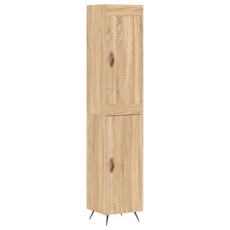 Berkfield Home Highboard Sonoma Oak 34.5x34x180 cm Engineered Wood in Light Tan