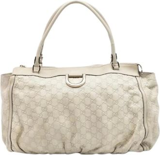 Gucci Pre-owned Tote Bags, female, Beige, Size: ONE SIZE Pre-owned Abbey D Ring Tote