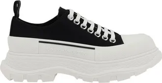 Alexander McQueen Black Cotton Chunky Womens Sneakers