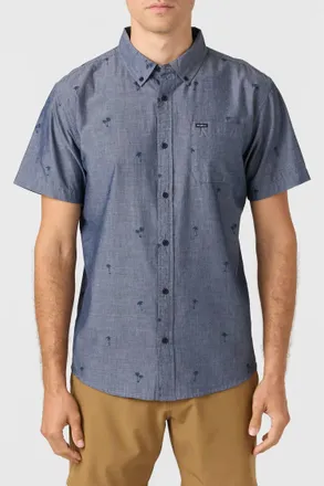 O'Neill Topside Standard Short Sleeve Shirt In Chambray