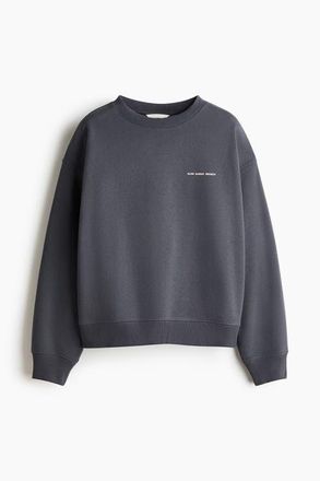 H&M Text-motif Sweatshirt in Dark Gray/brunch at Nordstrom, Size X-Large