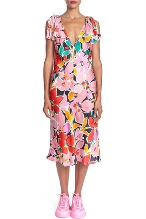 Corey Lynn Calter The Rosalie Midi Dress In Blooms Multi