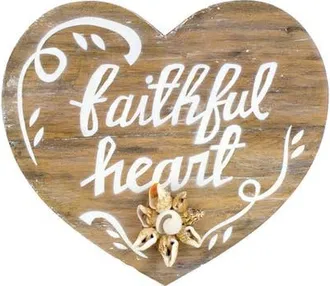 Beachcombers Faithful Heart Shell Coastal Wall Plaque Sign 5 in Brown at Nordstrom, Size Medium