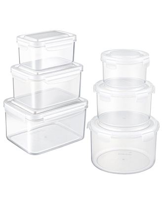 Sorbus 6-Pack Round & Rectangle Stackable Food Storage Containers