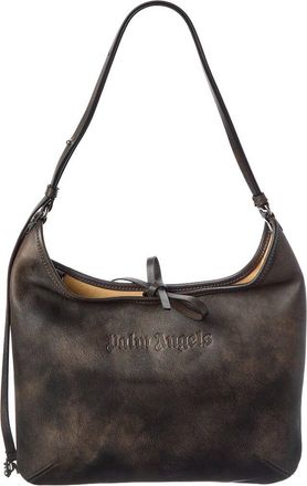 Palm Angels Logo Leather Hobo Bag
