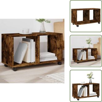 vidaXL The Living Store Mobiletto con Ruote Rovere Fumo 72x33x42,5 cm in Truciolato - Armadietto con ruote