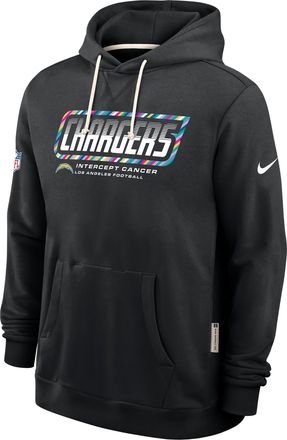 Nike Los Angeles Chargers Crucial Catch Sideline Standard Issue Nike Mens Dri-FIT NFL Pullover Hoodie in Black | 03AZ00AZUH-F9R