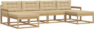vidaXL Conjunto De Sof&aacute;s De Exterior 6 Uds. Y Beige Vidaxl