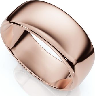 Pompeii3 8mm Dome High Polished Wedding Band 10k Rose Gold
