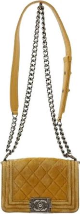 Chanel Pre-owned Boy Leather Chain Bag - Dames - Vintage Schoudertas - Bruin - ONE Size - Leer - Vintage