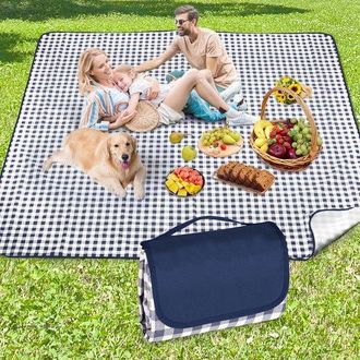 OEM Manta Impermeable Para Picnic - 200 X 200 Cm - Esterilla De Camping - Esterilla De Playa - Esterilla Para Picnics, Camping Y Playa - Azul