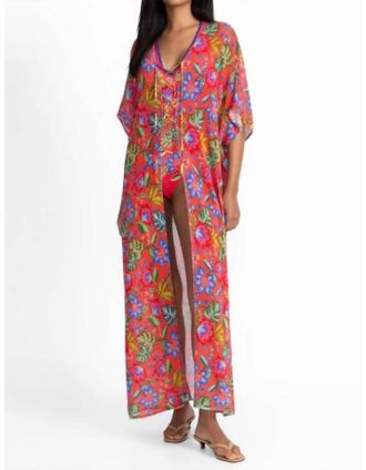 Johnny Was Rumba Maxi Crochet Kimono In Rumba Watermelon