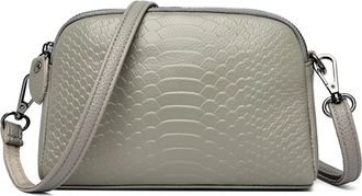 Generic Cowhide Bags, Compatible For Women Simple Handbag And Purses Female Travel Totes Solid Color Genuine Leather Fashion Shoulder(Grey)