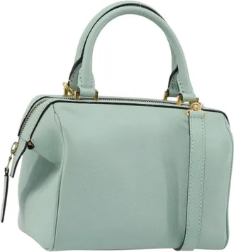 Celine Vintage Leather Blue Leather Handbag (Pre-Owned)
