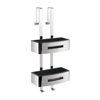 Gedy Gedy - 77194300000 Poseidon Portaobjetos 2 Repisas Cromo Negro - Ref: 77194300000