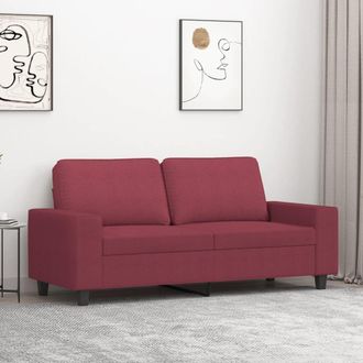 vidaXL Sof&aacute; De 2 Plazas De Tela Rojo Tinto 140 Cm Vidaxl