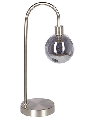Beliani L&aacute;mpara de mesa metal plateado