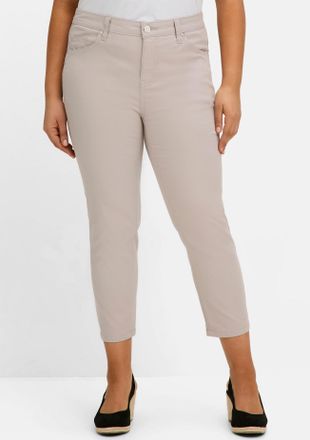 Sheego 7/8-Hose SHEEGO, Damen, Gr. 40, Normalgr&ouml;ssen, beige, 98% Baumwolle, 2% Elasthan, unifarben, Hosen 7/8-Hose