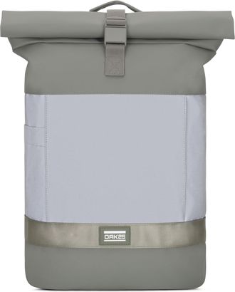 OAK25 Roll Top Backpack Women & Men Green - Commute M - Reflective Cycling Rucksack - Safety and Visibility - Outdoor Bike Bag with Laptop Compartment 20l