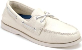 Sperry Top-Sider Authentic Original White Leather 2-Eye Boat Shoe ZOGG2704