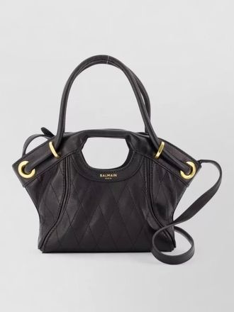 Balmain small leather tote bag quilted hardware