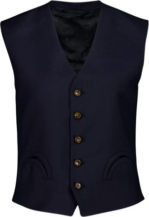 Blaz&eacute; Milano First Class Feral Gilet - Dames - Bodywarmers - Blauw - M - Wol - Jassen