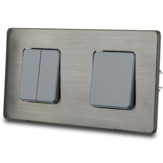 OEM Interruttore Triplo Grigio Per Luce Scale, Acciaio Spazzolato Pvd Color Canna Di Fucile