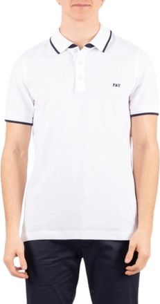 Fay Katoenen Poloshirt - Heren - Polos - Wit - M - Katoen - Tops