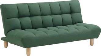 Vente-Unique Sof&aacute; cama clic-clac 3 plazas de tela verde ESTEBAN
