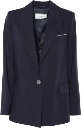 PESERICO Giacca - Dames - Blazers - Blauw - XL - Leer - Jassen