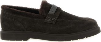 Brunello Cucinelli Brown Penny Suede Loafers