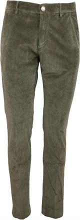Hand Picked Fluwelen Chino Broek in Bosgroen - Heren - Slim Fit Broeken - Groen - W32 - Broeken
