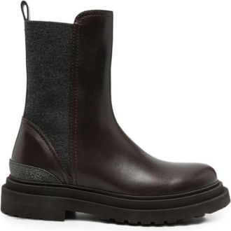 Brunello Cucinelli Ankle Boots Leather Dark Brown
