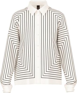 Marc Cain Geometrische blouse van zijdemix - Dames - Overhemden - Veelkleurig - M - Overhemden