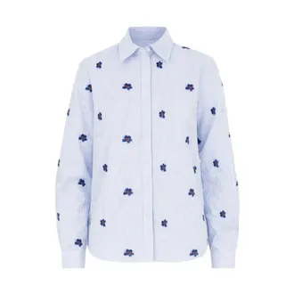 iBlues Shirts, female, Blue, Size: L Iblbroncio Floral Striped Shirt