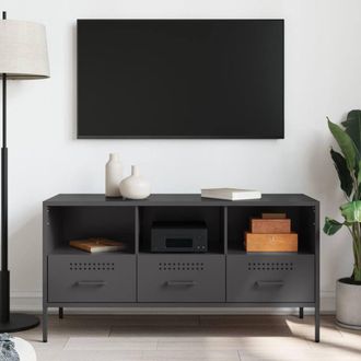 Berkfield Home TV Cabinet Black 100.5x39x50.5 cm Steel