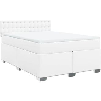 vidaXL Vidaxl - Box Spring Bed with Mattress White 140x200 cm Faux Leather