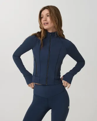 Vuori Clothing AllTheForm Fitness Jacket | Blue Coast | XS, Size Extra Small