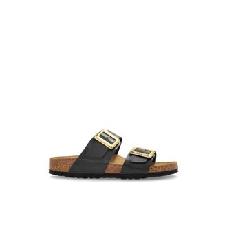 Birkenstock Slides Sydney Kussen Gesp Narrow - Dames - Sandalen - Zwart - 37 EU - Schoenen