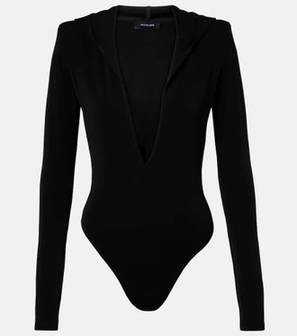MUGLER Body in jersey con cappuccio