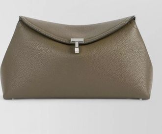 Toteme t lock leather clutch bag shoulder strap