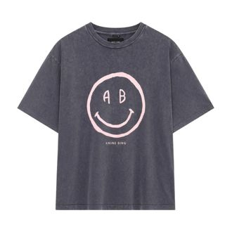Anine Bing Cade Tee Smiley - female - Anine Bing - T-Shirts - Gray - XS - Tops