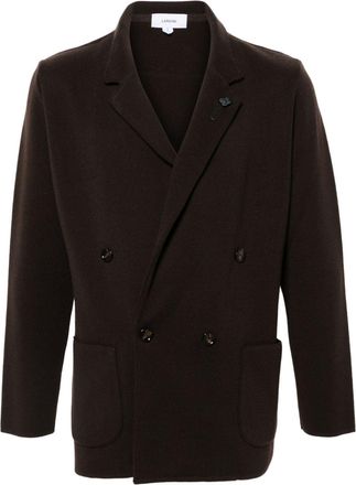 Lardini brooch-detail blazer - men - Virgin Wool - L - Brown