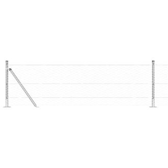 Berkfield Home Hexagon Fence with 11 Flanged Posts 0.5x25 m Galvanised Steel in Silver